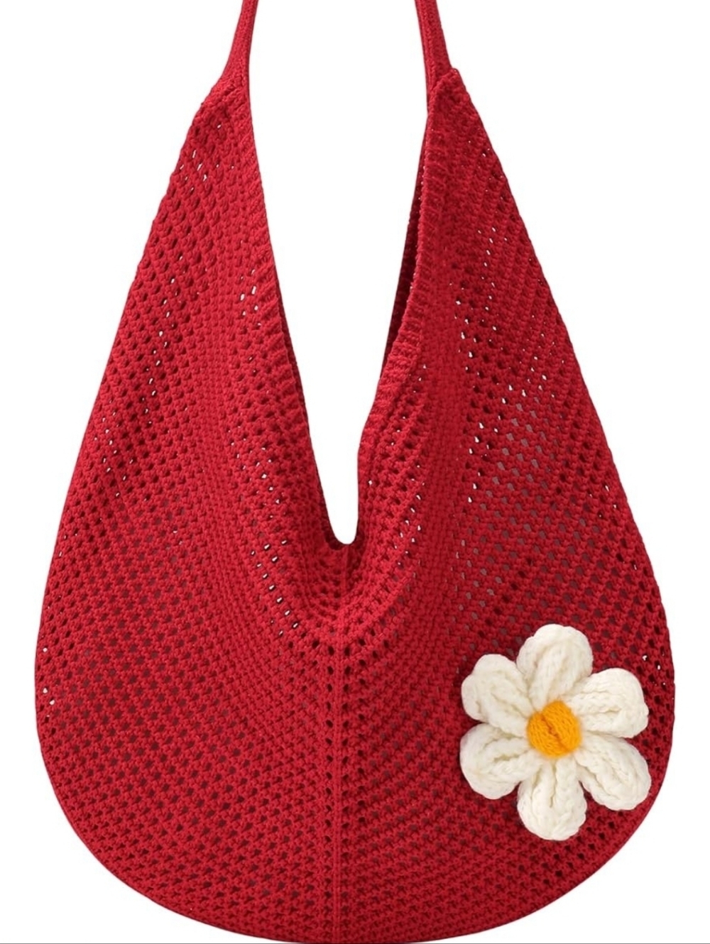 Red Crochet Daisy Sling Bag - Women Bags